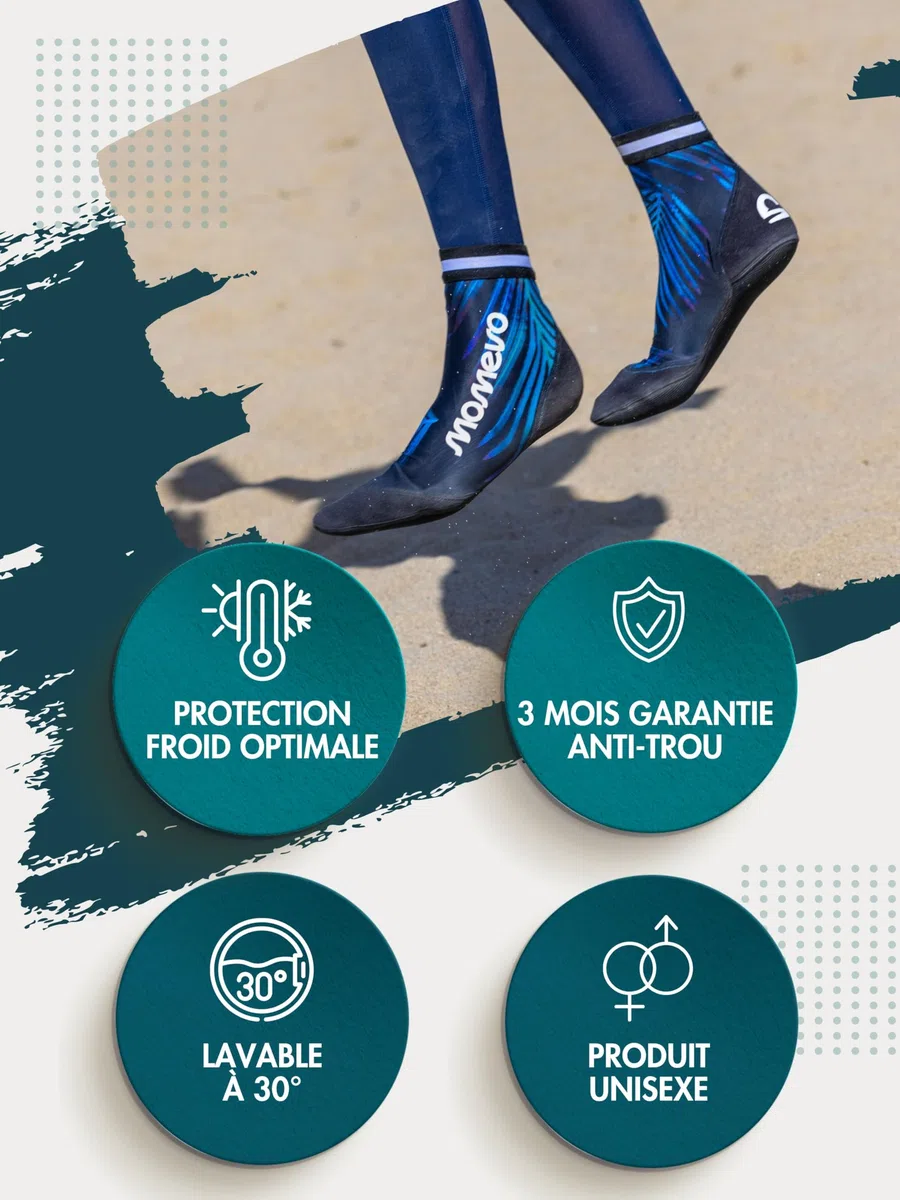 Beachmates – Chaussettes de Beachvolley en néoprène et élasthanne | Protection contre la chaleur et le froid