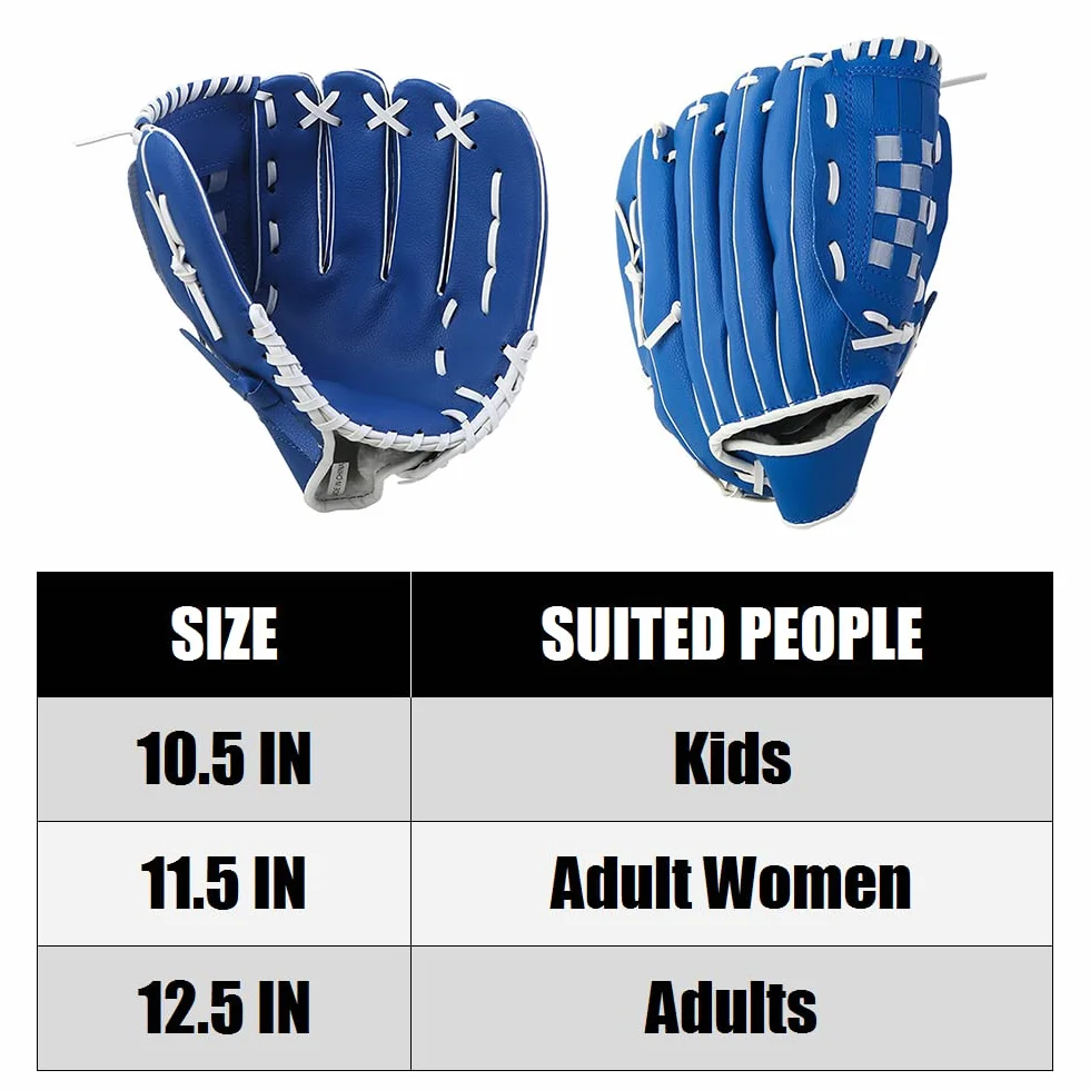 Gants de baseball 10,5/11,5/12,5 pouces pour enfants, adolescents, adultes, main gauche, gants d'entraînement de baseball