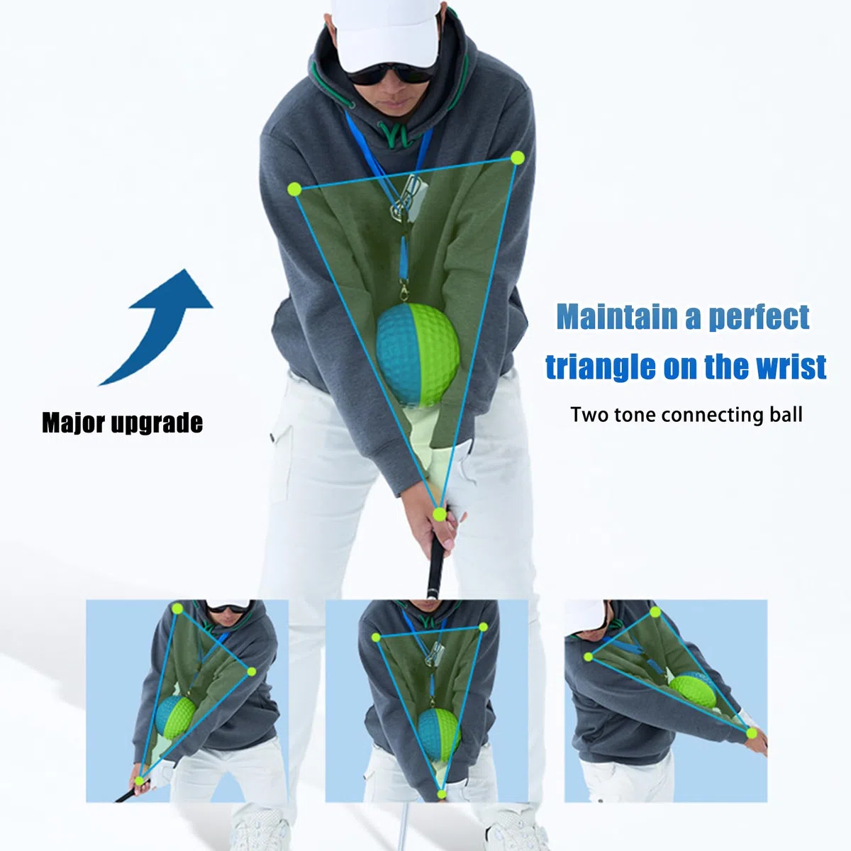 Entraîneur De Swing De Golf, Aide À L'entraînement Au Golf, Balle D'entraînement De Swing De Golf, Corde De Transport Incluse pour Un Transport Facile, Idéal pour Les Débutants