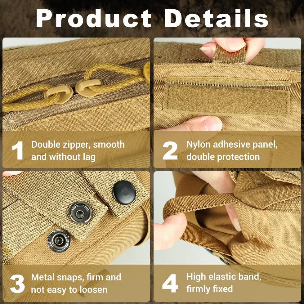 Pochette Tactique Molle, Trousse de Secours étanche en Nylon 1000D, Sacoche Ceinture Militaire pour Gadgets, pour Camping Randonnée Escalade