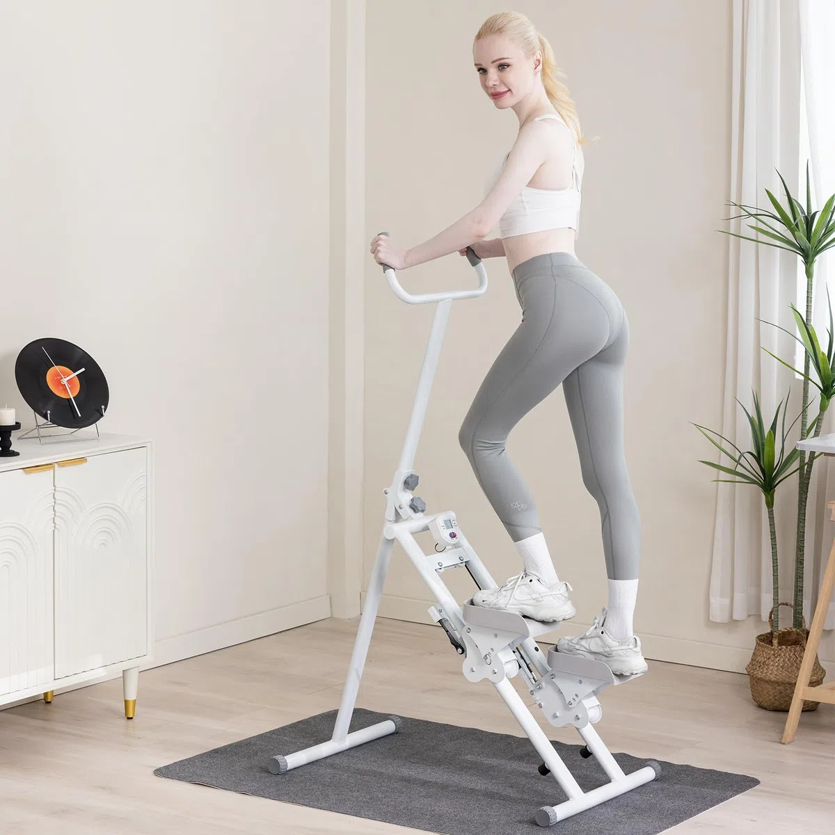 Stepper, Climber Fitness,Appareil d'exercice pour Le Step avec écran LCD et poignées