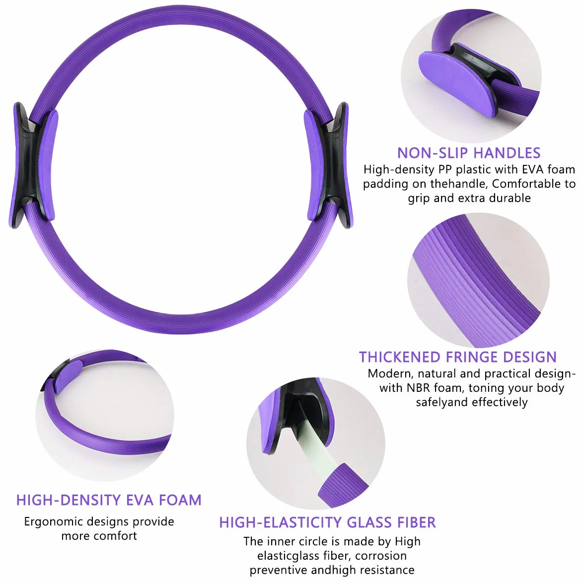 PROVO Pilates Cercle, Yoga Pilates Ring, Anneau de Résistance Pilates, Anneau de Pilates de Musculation Multifonctionnel pour Home Body Sculpt Resistance Training Jambe IntÉRieur De La Cuisse LÉGer