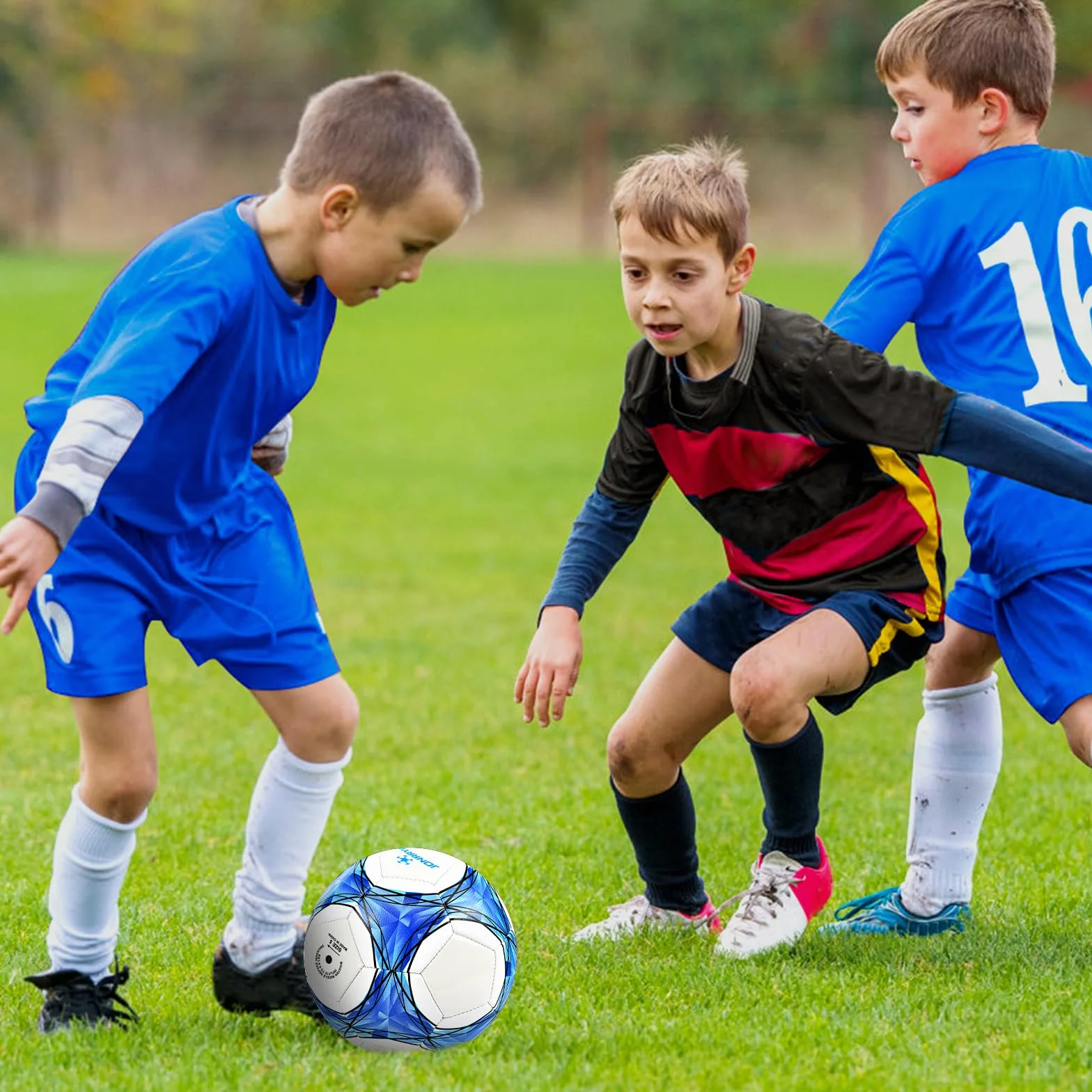 JONRRYIN Ballon de Football en Fluorescence, Ballon de Football Lumineux, Officielle Taille 5, Ballon De Foot pour Enfants et Jeunes et Adulte Ballon de Match de Football avec Pompe