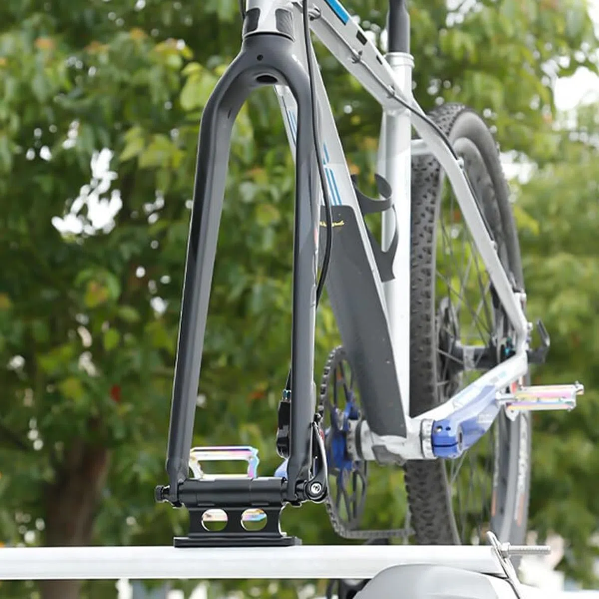 Support De Fourche De VéLo (Lot De 2) - Adaptateur D'Axe Traversant à DéGagement Rapide En Aluminium Pour Barres De Toit Camions Et Camping-Cars (8 Pour Axes M5/M12/M15) 110 Mm