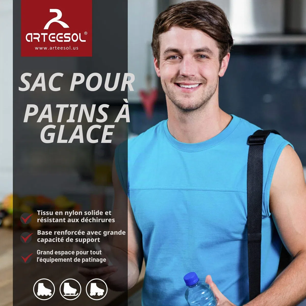 Roller Sac Une Résistance à la Déchirure Imperméable Grande Capacité Portable Sac de Transport pour Adulte et Enfant