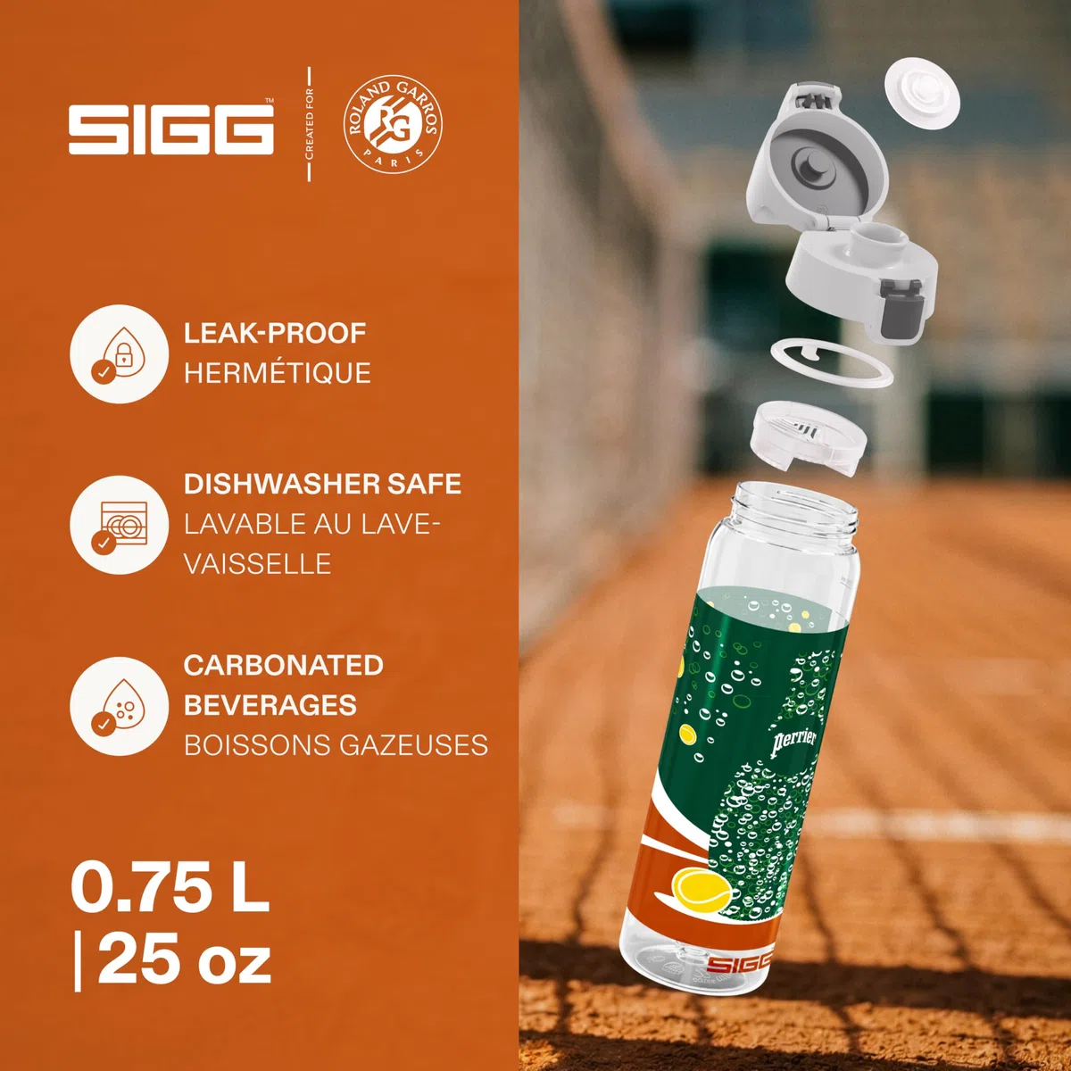 Sigg - Gourde Transparente Tritan - Total Clear ONE - Convient Aux Boissons Gazeuses - Lavage Au Lave-Vaisselle - Étanche - Sans BPA - 0,5L / 0,75L / 1,5L