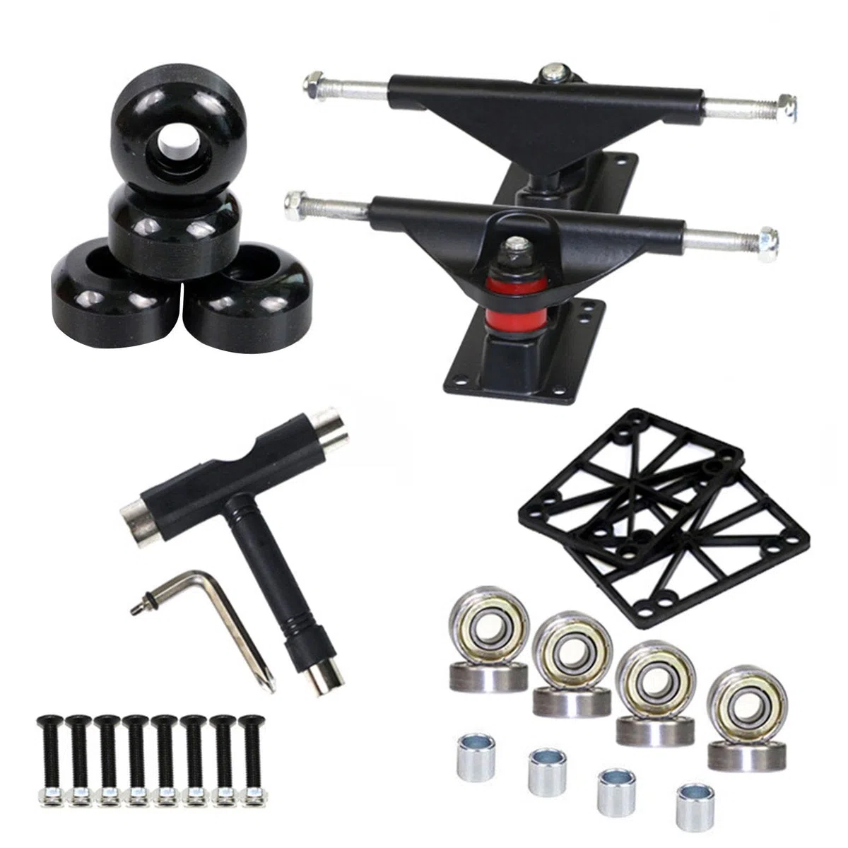 25 Pièces Skateboard Trucks Skateboard Bearings Set, Skateboard Trucks Accessories Set, Set De Roues De Skateboard, Skateboard Trucks Petit Camions Skateboard Support, Matériel De Skateboard Set