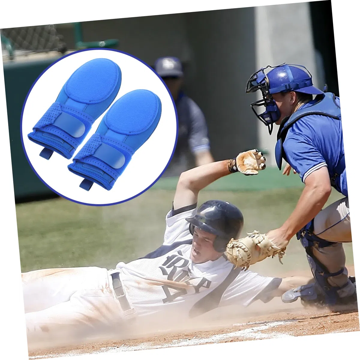 Moufles Coulissant De Baseball Ajustable pour Adolescents Et Adultes en Néoprène Respirant Protection Anti-Glisse Bleu Confort pour L'entraînement Matchs