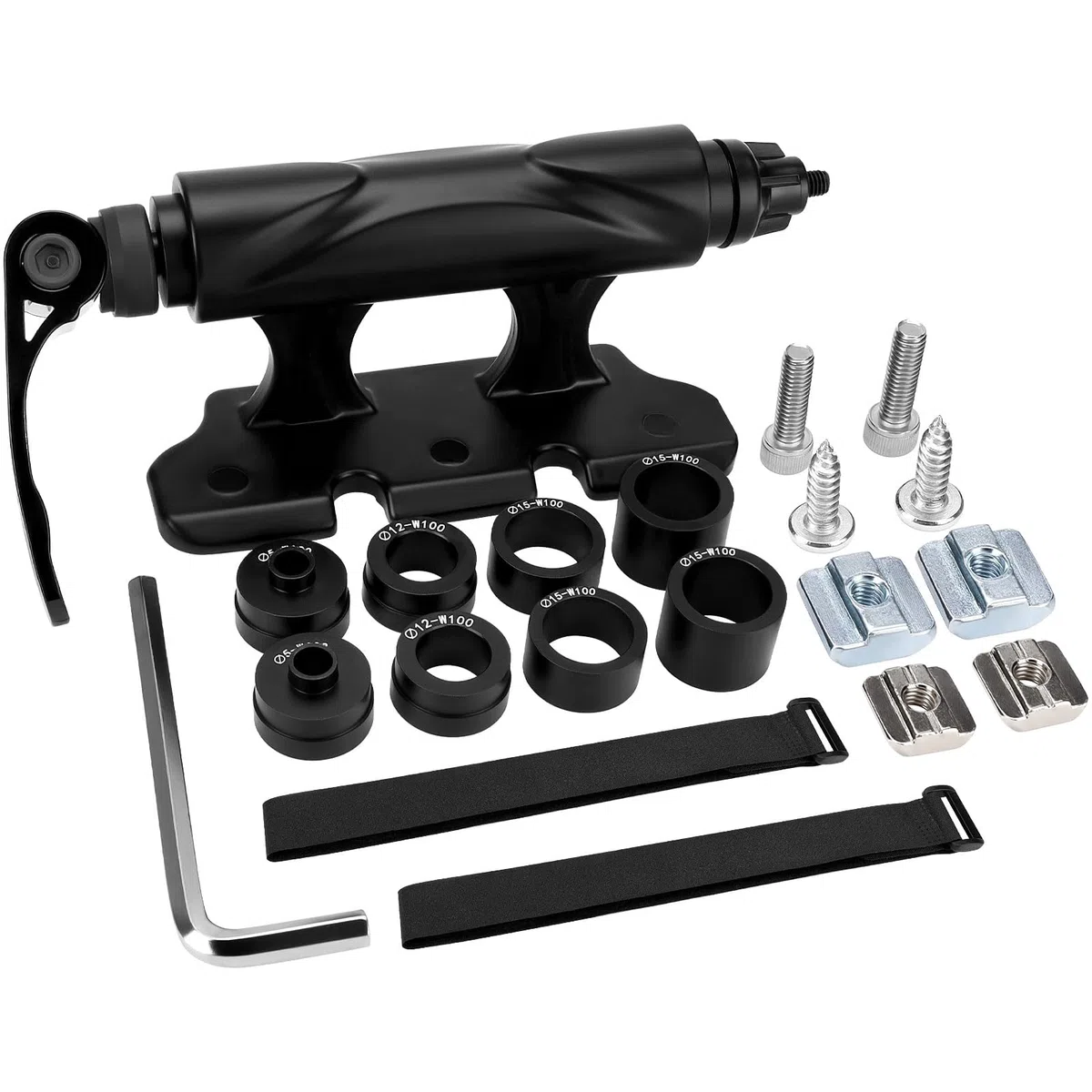 Support pour Fourche de Vélo, Support Velo Voiture, Porte-Vélos à Dégagement Rapide, Support Velo Voiture Toit en Alliage d'Aluminium, Fourche de Vélo pour 5/12/15x100mm 15x110mm