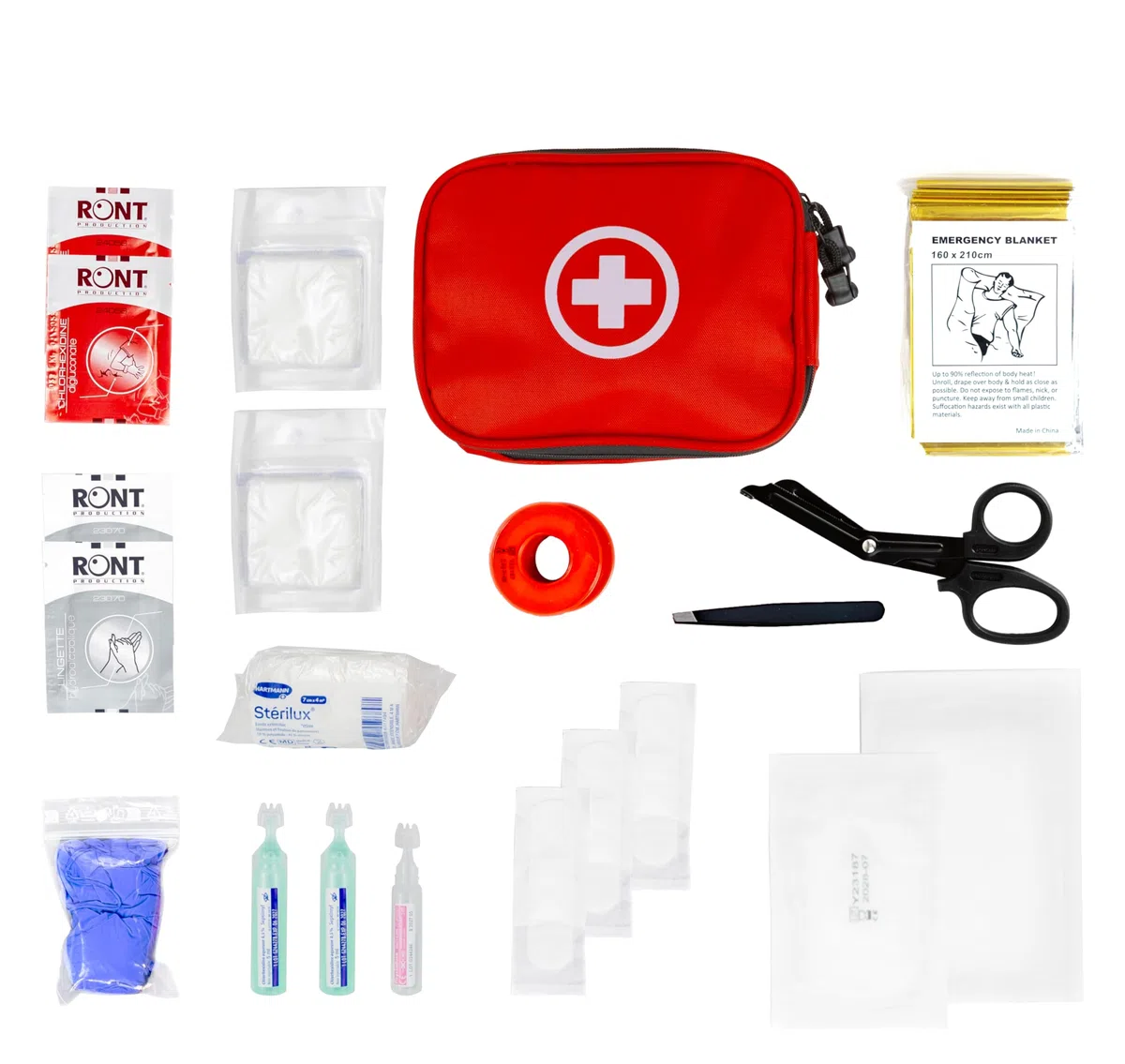 Trousse de Secours Rouge Tout Usage – Kit Complet de Premiers Soins Assemblé en France – Boîte d’Urgence Portable pour Maison, Voiture, Voyage, Sport et Travail (Grand Modèle)