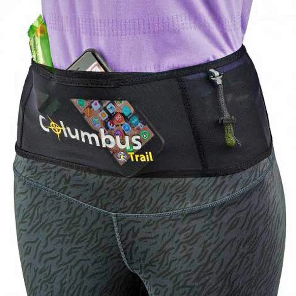 COLUMBUS Ceinture Hydratation Trail Ceinture d'hydratation S/M pour Femme ou Homme Sac Bannane Adulte Sac Rangement Ceinture Légère pour Running Sport Course Randonnée ou Voyage Run Hip Belt