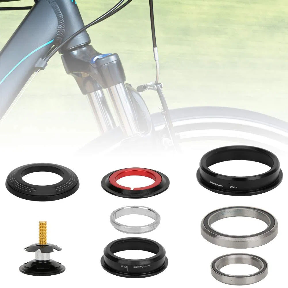 Nikou Jeu de Direction Conique pour Vélo, CNC ZS44/ZS56 Tube Conique Externe Tube à Tête Conique Conique Droit Double Usage Roulement de Casque Conique