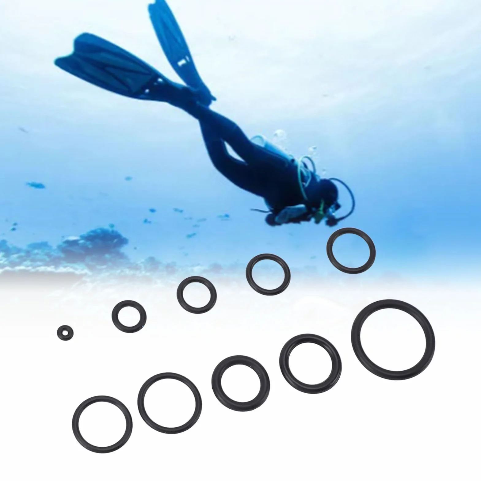 Tissting Kit de Joints Toriques de Plongée, 10 Tailles 50 pièces Full Set de Joints Toriques pour la Plongée, le Snorkeling et le Surf