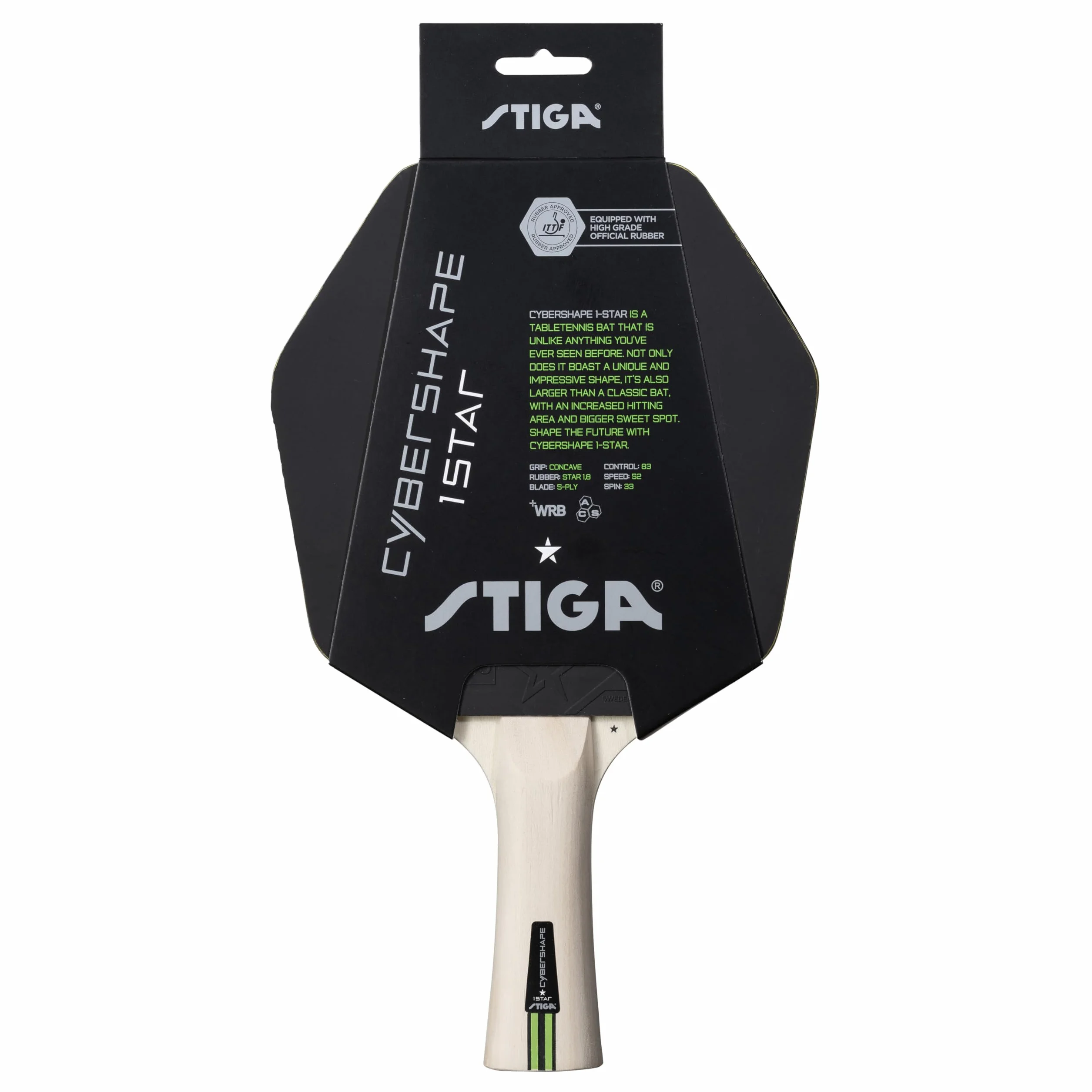 STIGA Raquette de Tennis de Table Cybershape 1-Star - Bon Contrôle et Forme Unique