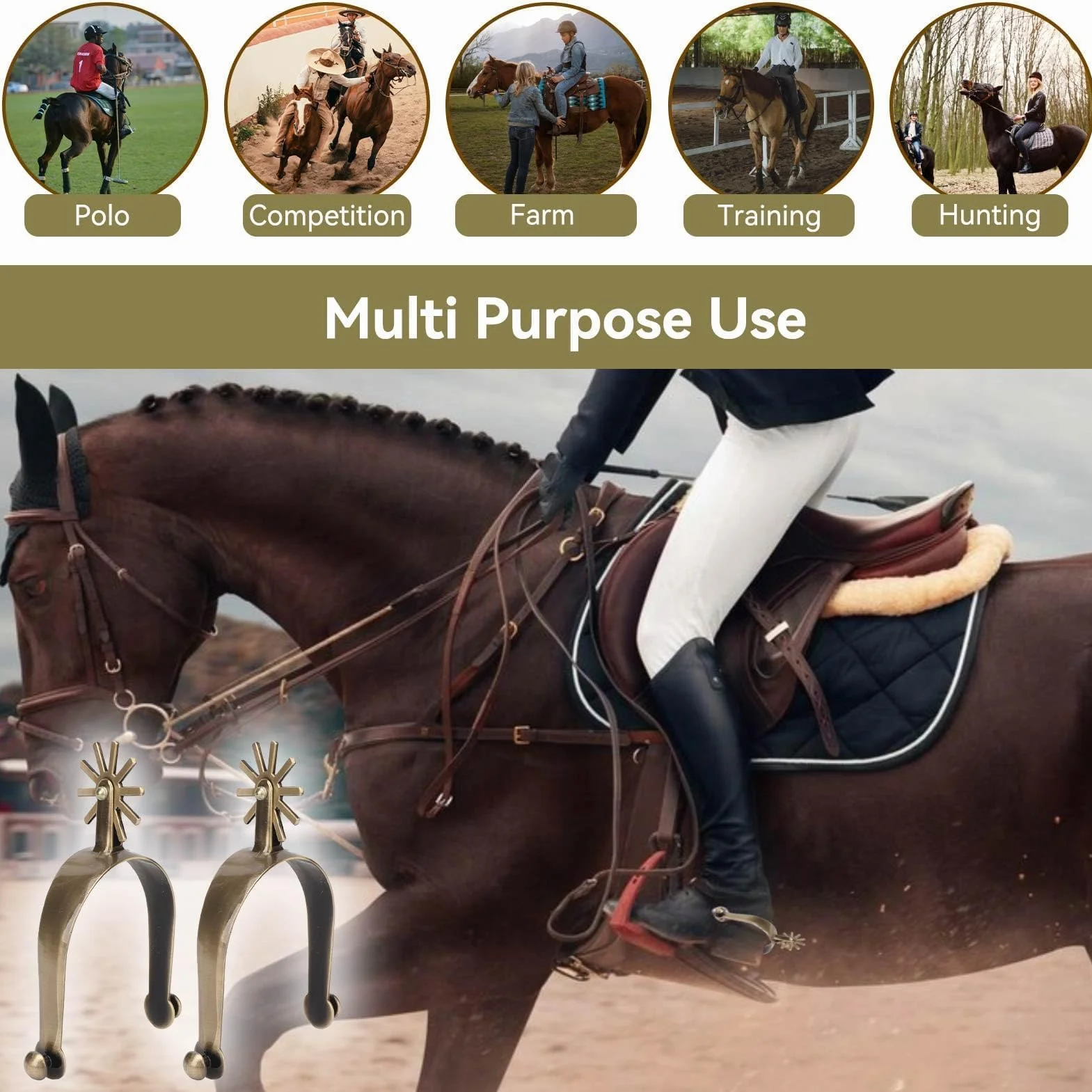 West Spur, Horse spurs spurs spurs pour bottes de cowboy West cowboy style Western spurs en alliage de zinc spurs bottes de cowboy spurs spurs Vintage spurs Walking Horse Rope spurs pour l'équitation