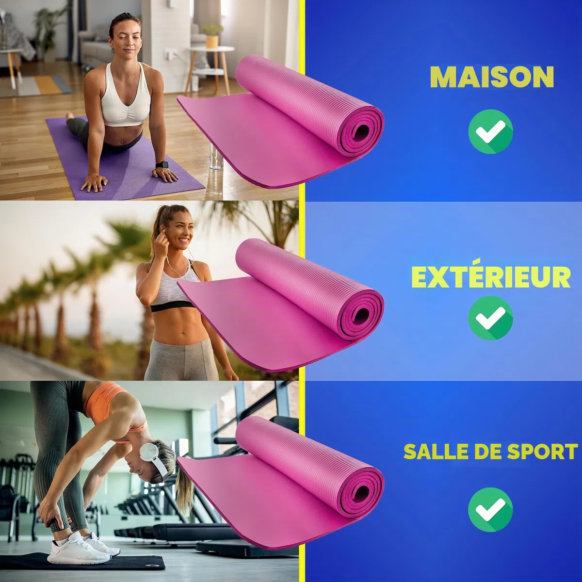 FIZYO Tapis de Yoga: Conçu pour Yoga, Gymnastique, Fitness & Récupération | Fabriqué en Mousse NBR & Caoutchouc Synthétique | Dimensions: 183 x 61 x 1 cm