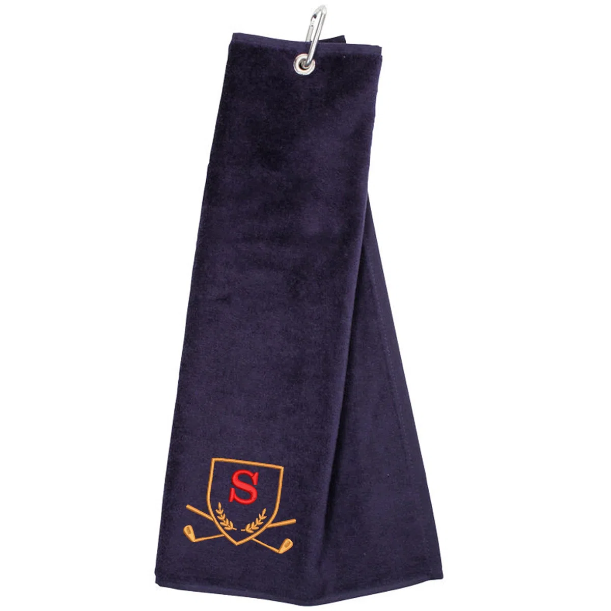 Always Looking Good Serviette de golf avec lettre initiale brodée monogrammée en velours de luxe 50cm x 40cm Serviette de golf brodée sur mesure avec mousqueton Cadeau - Cadeaux de golf pour hommes