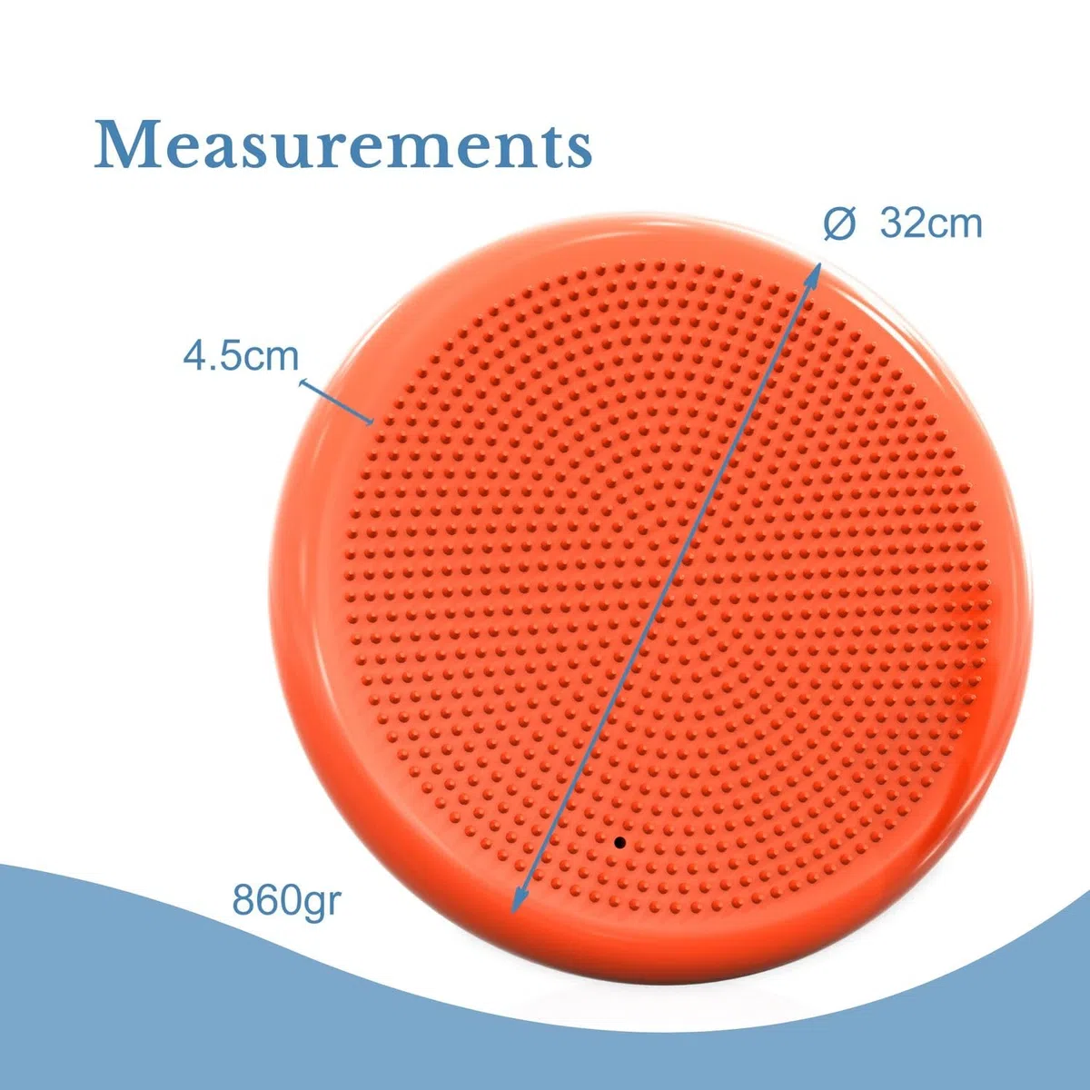 EmpireAthletics Coussin d'équilibre en ORANGE - Pour la rééducation à la maison et plus encore - Coussin de siège de fitness avec picots(boutons)