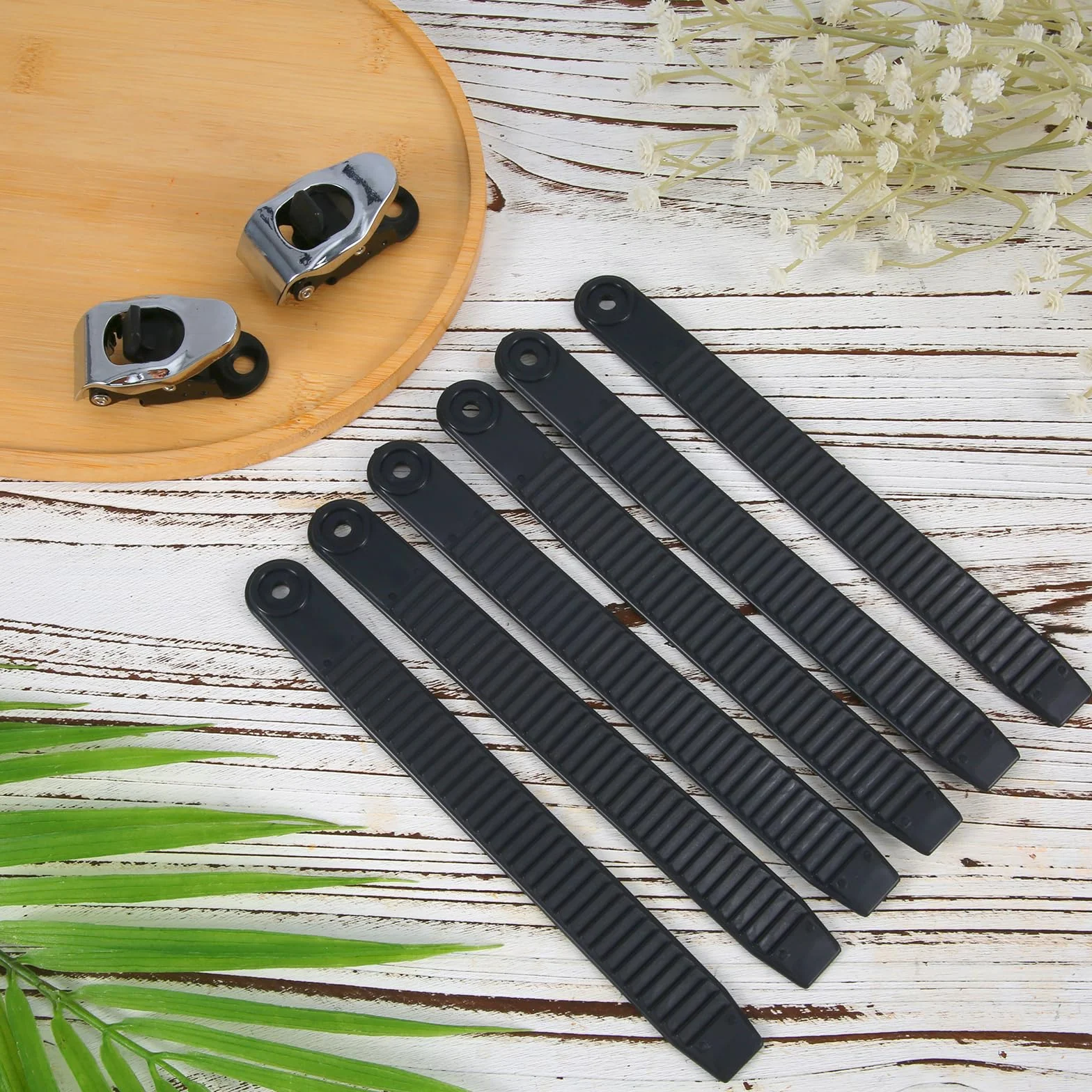Gosknor 6pcs Sangle de Fixation Snowboard+2pcs Boucles, Snowboard Binding Straps Très Élastique Sangle Support de Sangles d'Échelle de Fixation de Snowboard Pièces pour Snowboard