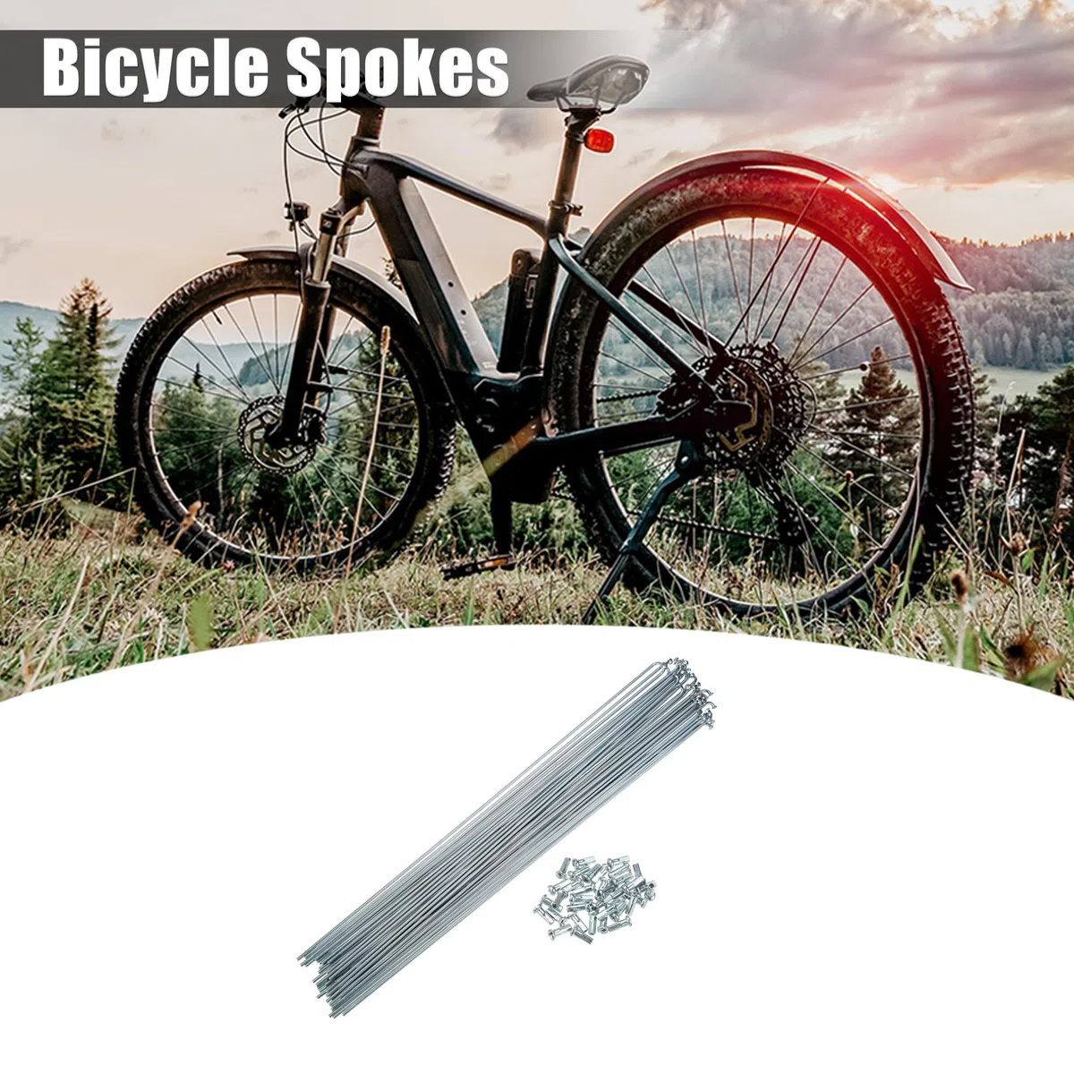 QUARKZMAN 36 Pièces Rayons de Vélo Coudés en J de Calibre 14G avec écrous Argenté 290mm