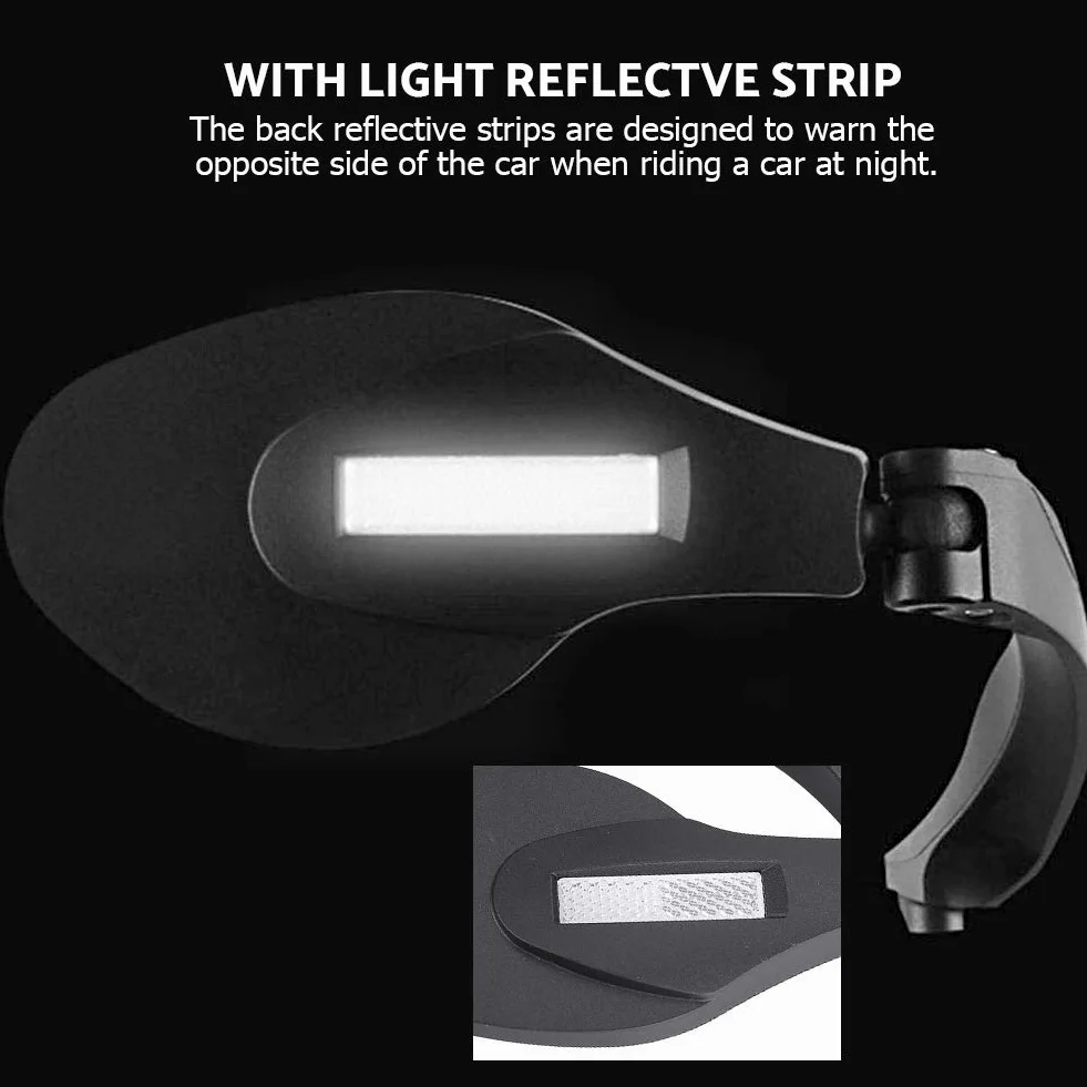 Rétroviseur de Vélo Arrière, Miroir de Vélo en Acier Inoxydable Miroir de Guidon avec Rotation de 360 ​​degrés Réglable pour Vélo de Route, Vélo de Montagne(Gauche)