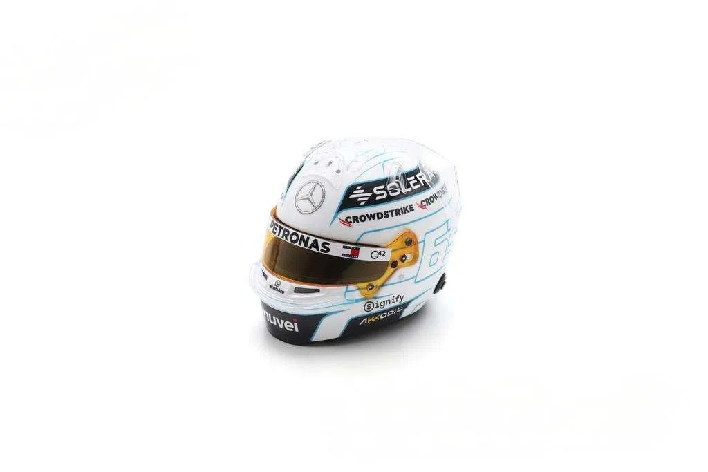 BELL HELMET CASCO HELMET F1 GEORGE RUSSELL F1 TEAM MERCEDES AMG N 63 QATAR GP 2024 WHITE