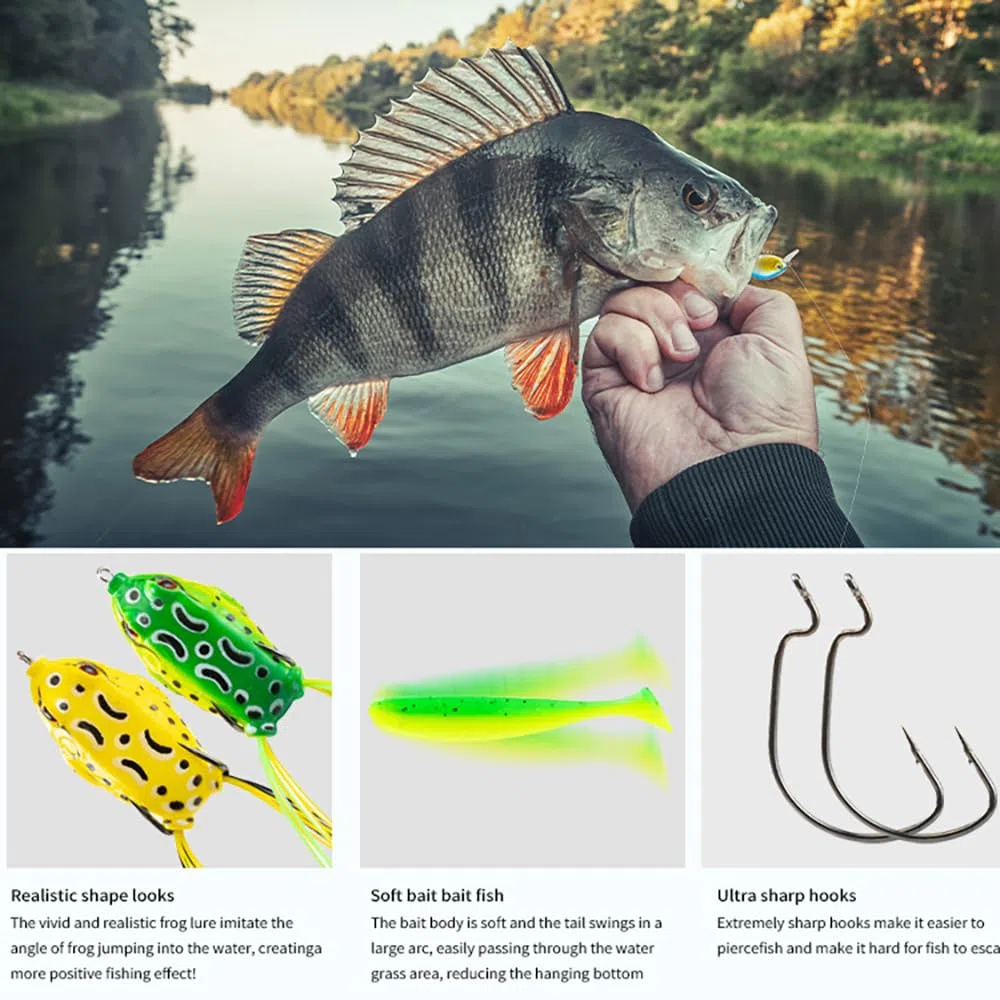 NEWFUN 332PCS Boite a Leurre, Leurre Peche Carnassier, Set d'appâts Artificiels Boîte à Pêche pour Brochet, Perche, Cabillaud, Pêche en mer Set d'accessoires pour Eau Salée et Eau Douce
