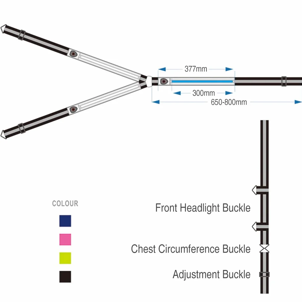 Collier plastron LED réglable pour une visibilité nocturne et