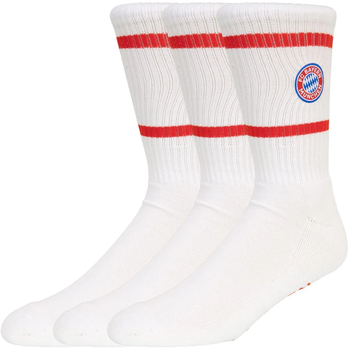 FC Bayern München Lot de 3 paires de chaussettes avec logo à rayures