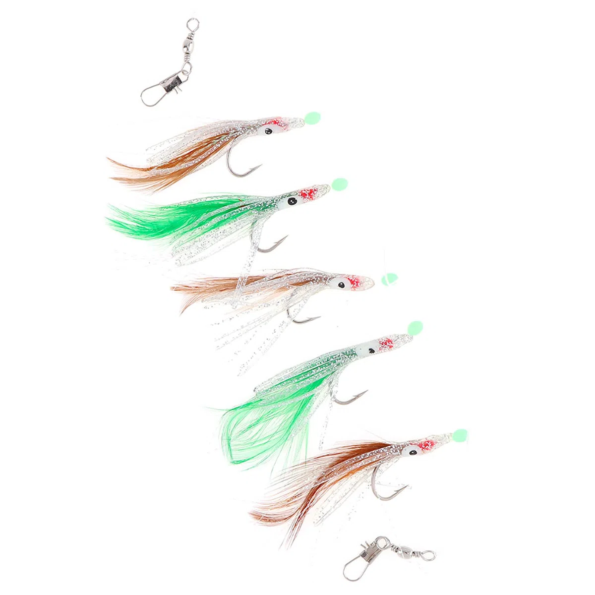 Assortiment de 22 paquets de leurres de pêche avec connecteurs rotatifs à roulement à billes