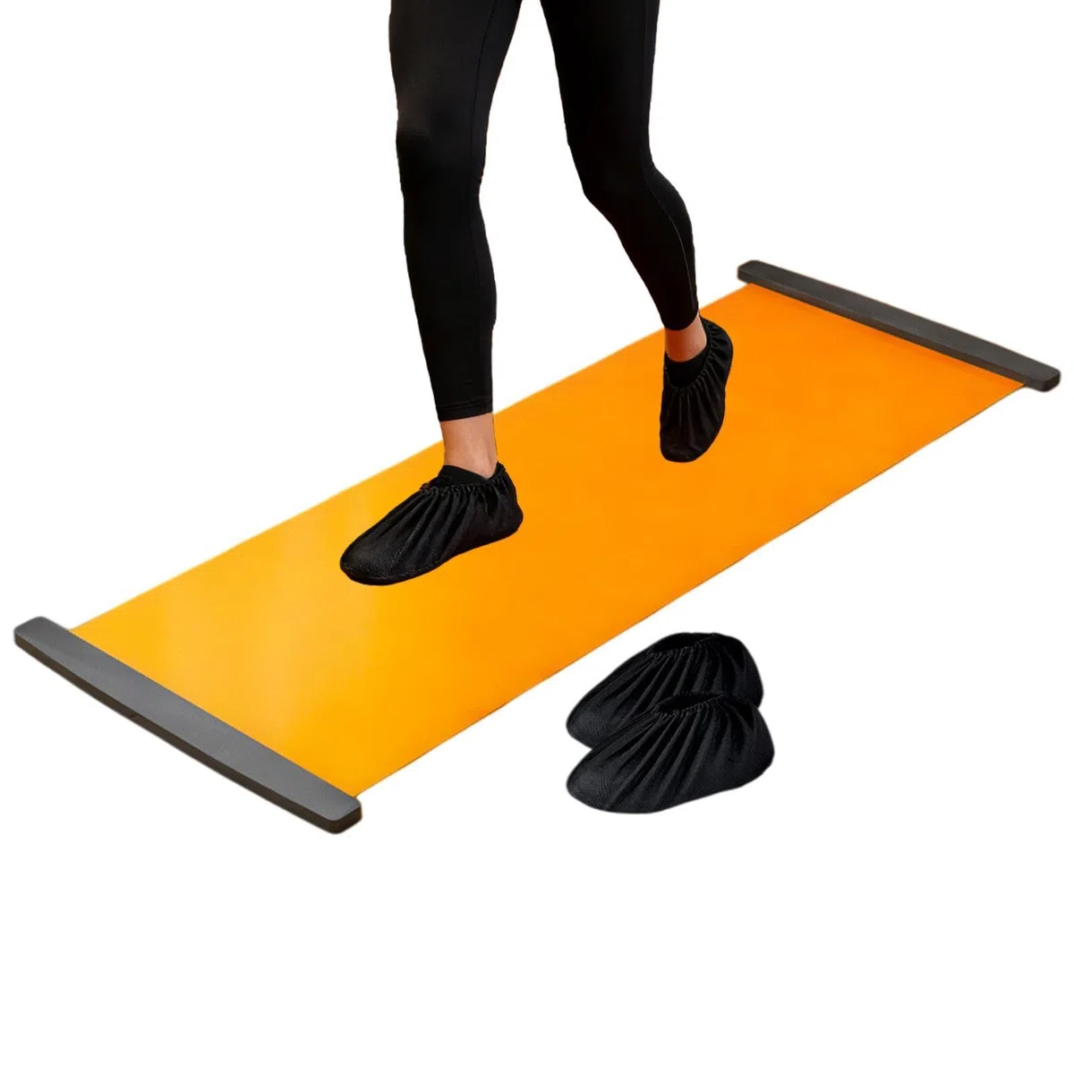 Indoor Fitness Slide Board | PP/PE/PVC, 200 x 50 cm, design silencieux | Full Body Gliding Trainer For Skating & Ski Conditioning | & Cardio Exercise Mat With Shoe Covers