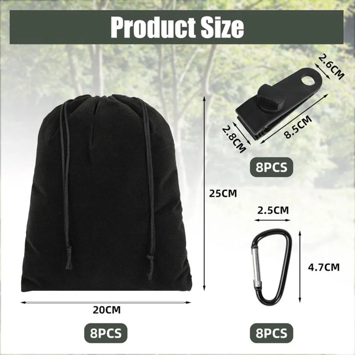 Lot de 8 Sacs de Sable lestés vides, avec Clips pour Fixation de tonnelle de Jardin