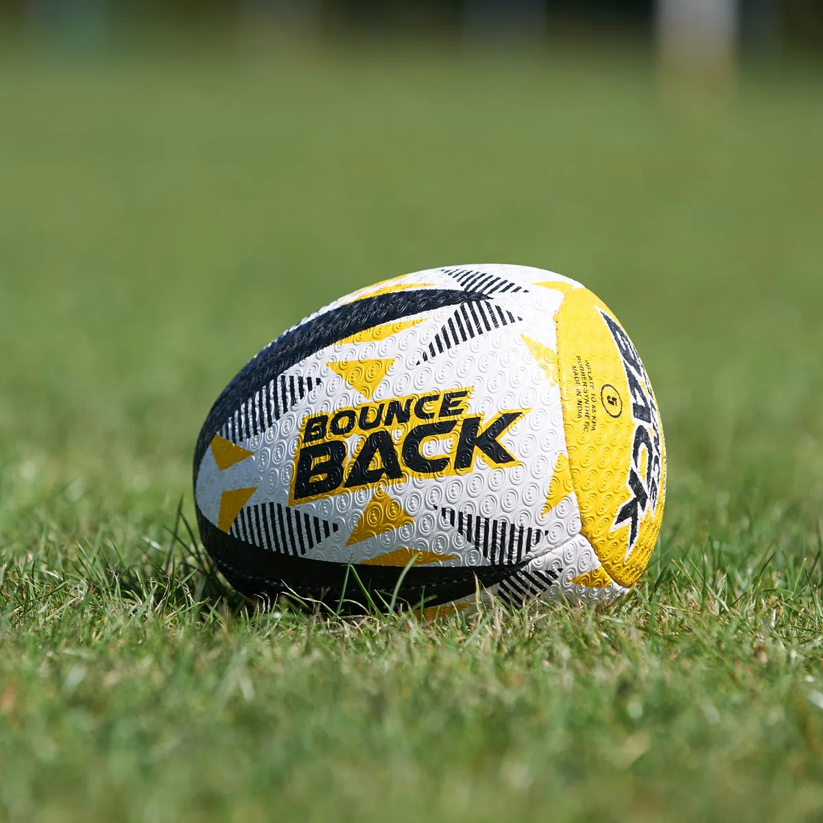 OPTIMUM Ballon de Rugby rebondissant en Solo – Équilibré, réactif, Manipulation et Coups de Pied précis – Ballon de Rugby rebondissant pour entraînement Professionnel – 2 Plis, 410 g (Taille 4)