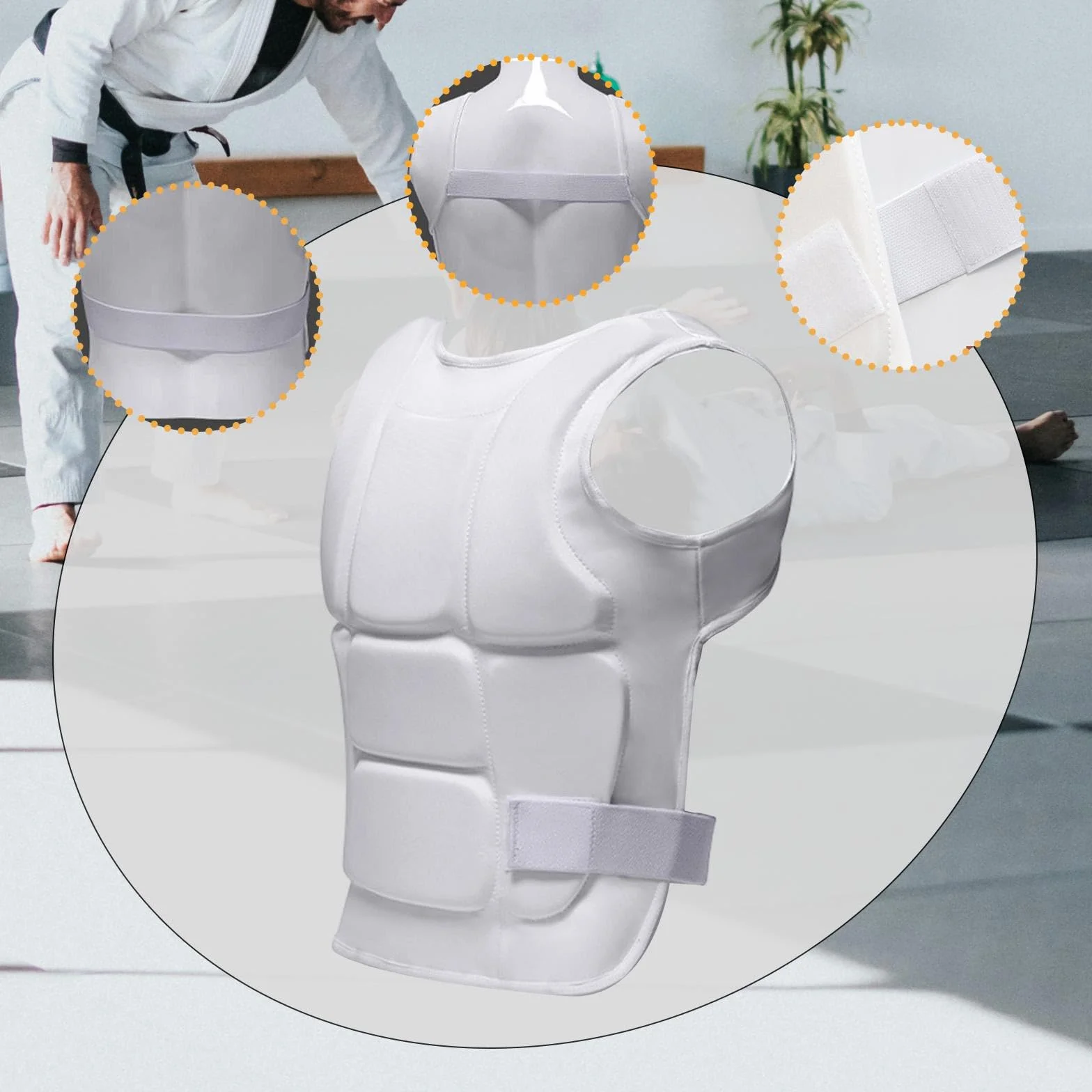 Plastron de Karaté, Gilet de Taekwondo, Accessoires de Boxe, Kickboxing Polyvalent, Protection des Côtes, Protection Corporelle