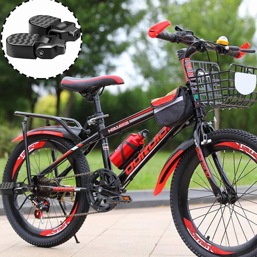 2 Pièces Pédales Arrière de Vélo, Repose-Pieds Vélo, BMX Pegs, Bike Pegs Antidérapantes, Universel Alliage d'Aluminium Pliant Antidérapant Repose-Pieds avec Outil d'Installation pour Vélo