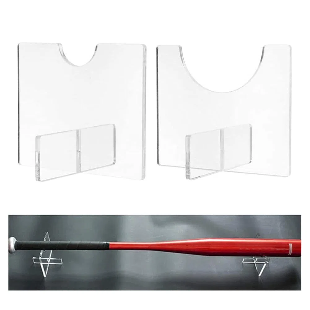 MoreChioce 2PCS Supports de Batte de Baseball, Support D'Affichage de Batte de Baseball Support de Batte de Baseball en Acrylique Support Horizontal de Batte de Baseball