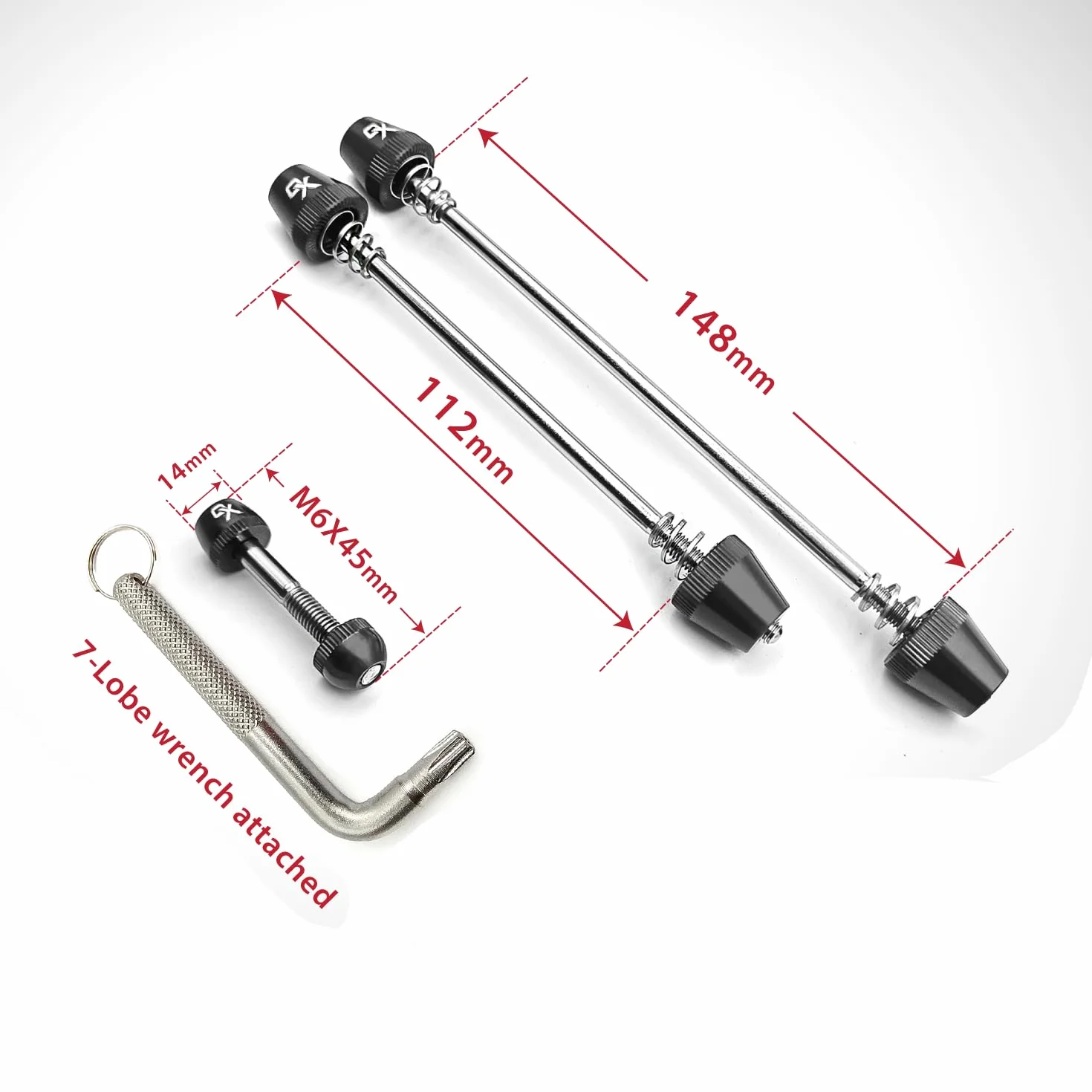 ONIPAX Anti-Theft Locking Skewer 7 Lobe Bicycle Wheel Hub