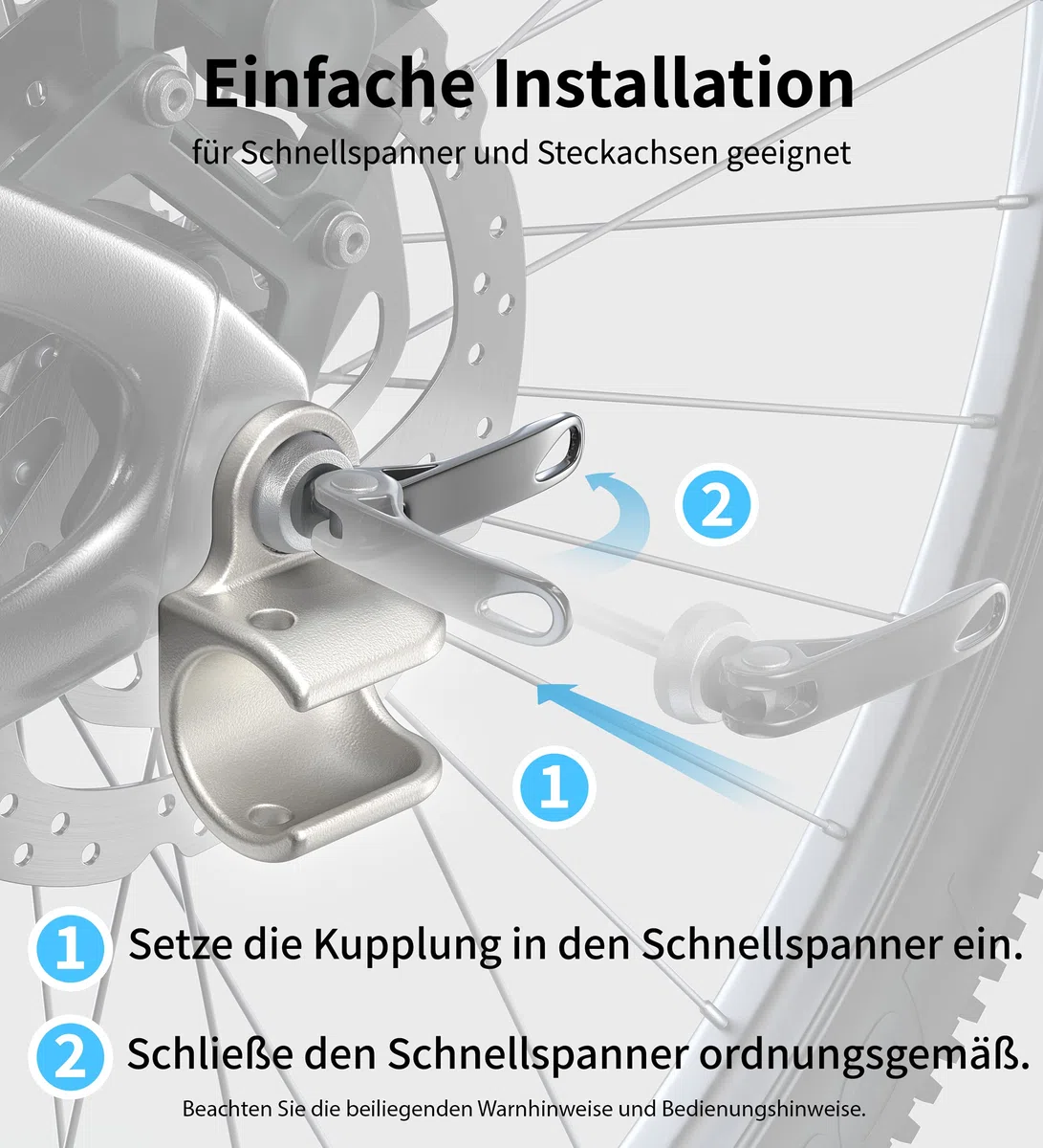 Attelage de remorque de vélo pour ThuIe et Chariot – Testé en Allemagne, acier inoxydable | Attelage de remorque de vélo