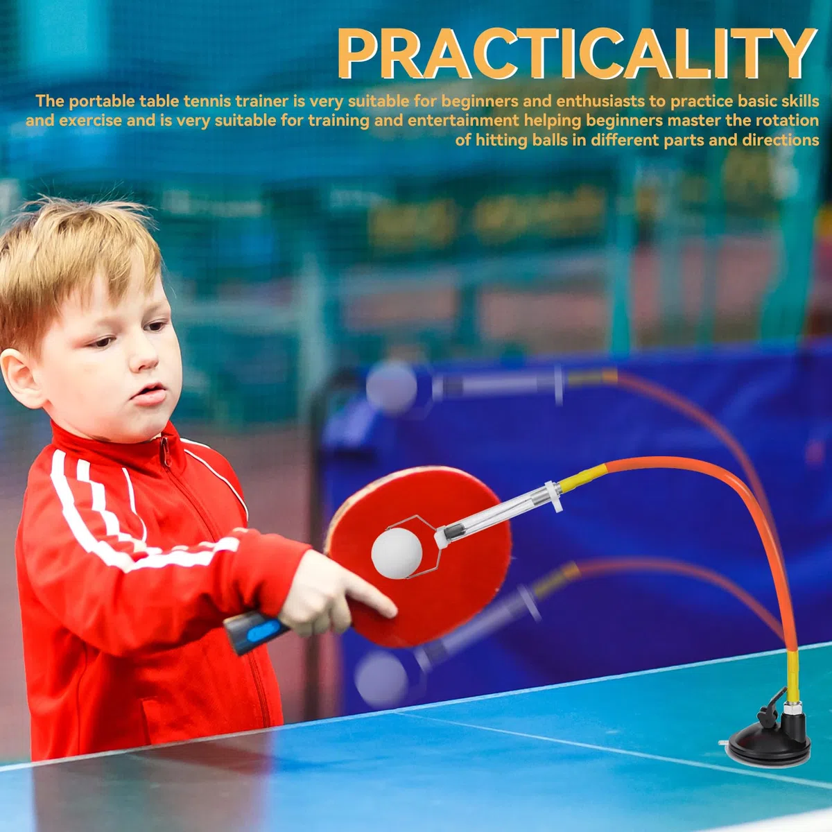 HERCHR Entraîneur De Tennis De Table, Dispositif D'entraînement De Ping-Pong en PVC, Entraîneur De Tennis De Table Réglable, équipement De Balles De Ping-Pong pour L'entraînement De Tennis De Table