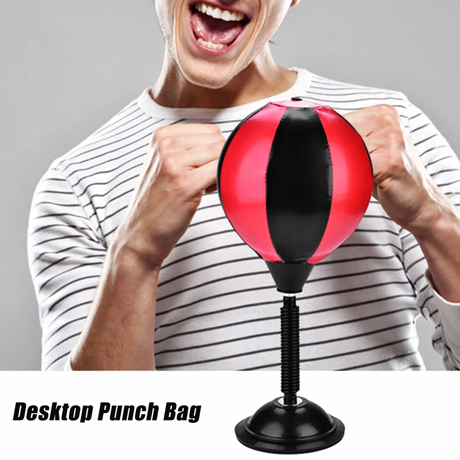 Sac de Poinçonnage de Bureau, Sac de Boxe en Relief de Contrainte Robuste avec Base D'aspiration pour la Maison de Bureau 15,35 Pouces de Hauteur