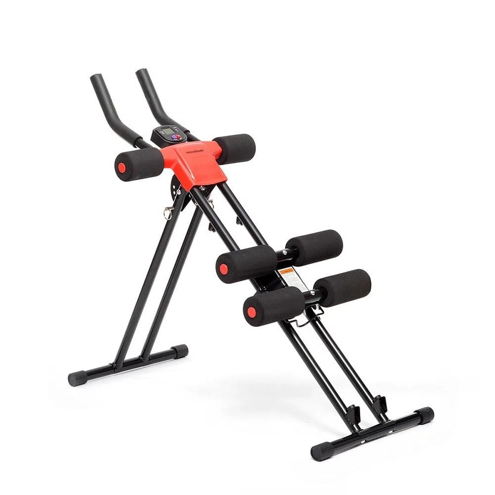 InnovaGoods - Machine Abdominaux Pliable Multifonction, Guide d'Exercice, Écran LCD, Renforcement Musculaire, Noir, Polypropylène EVA Fer