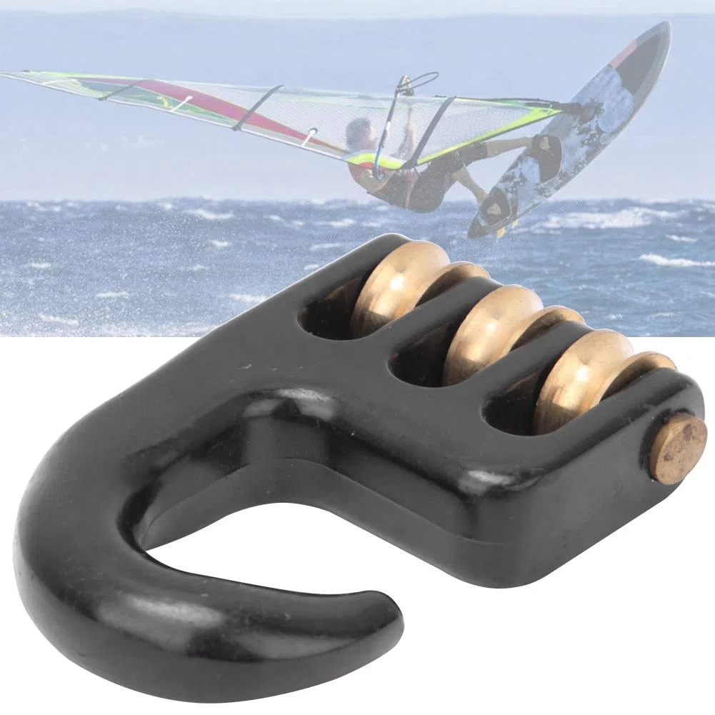Dauerhaft Windsurf Gréement poulie Crochet, 3 Rouleaux Roue Gréement poulie Crochet, en Alliage d'aluminium Solide Havy Duty Surf Accessoire pour Planche à Voile Gréement Bateau
