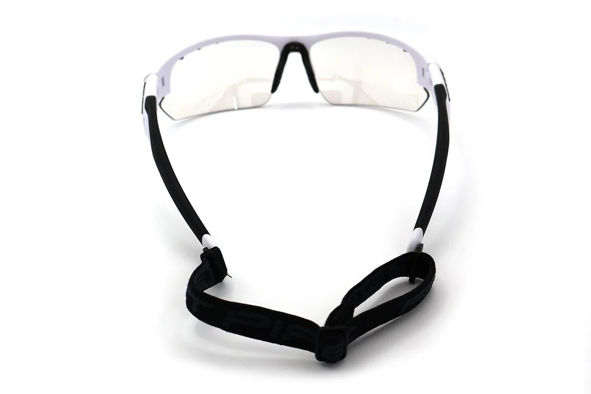 FAT PIPE | Lunettes de protection Floorball Unihockey ACE | Couleur : blanc/noir | Lunettes professionnelles de taille junior et senior avec certificat IFF pour qualité contrôlée