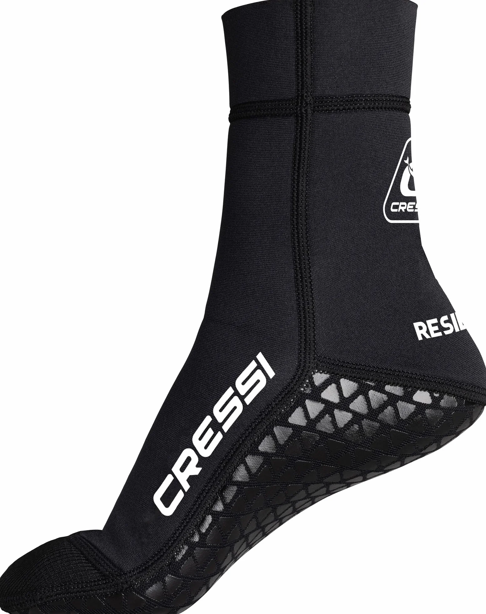 CRESSI Resilient Pro Neoprene Socks-Chaussons Unisex Néoprène 3 mm Noir Système Anti Sable “Smooth Glideskin Sandproof” avec Semelle Antidérapante en Caoutchouc, pour Sports Aquatiques