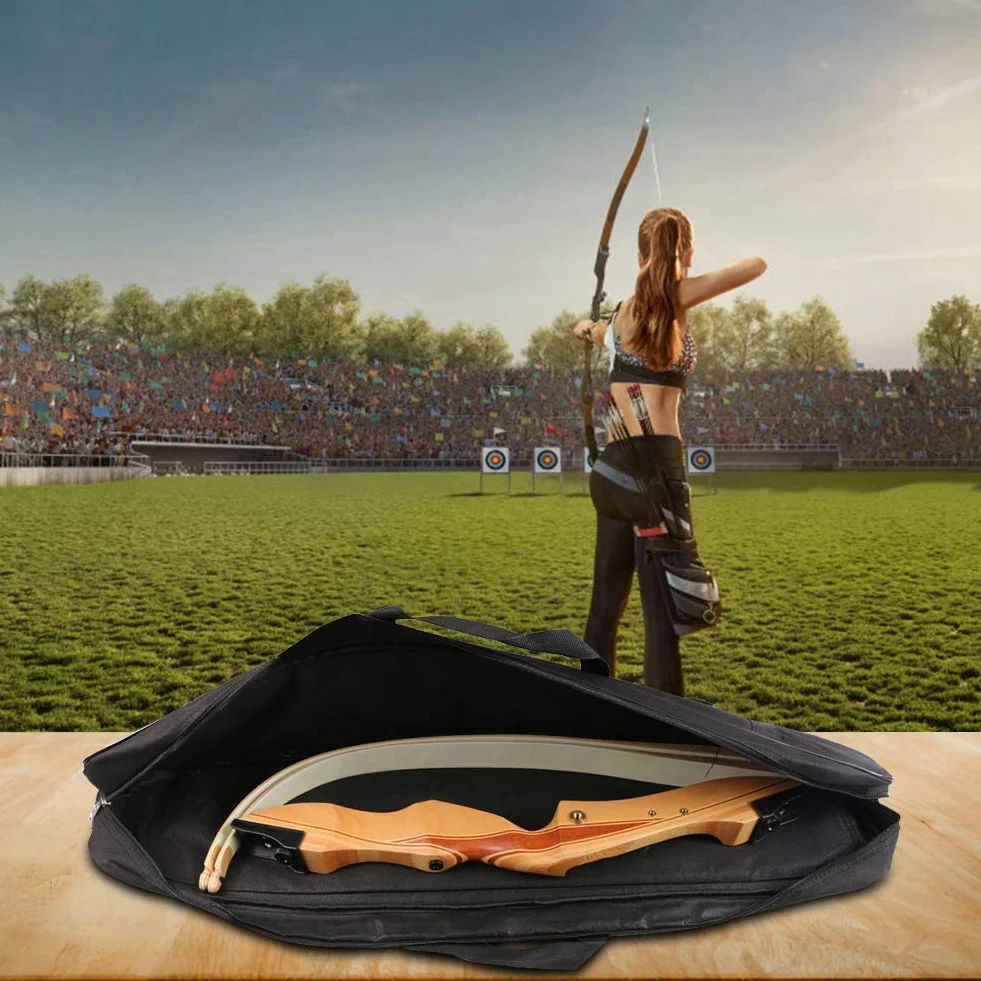 Étui à Archet recourbé avec bandoulière réglable – Sac de Rangement rembourré pour archets Traditionnels et de Chasse | Design résistant à l'eau pour tir à l'arc en Plein air