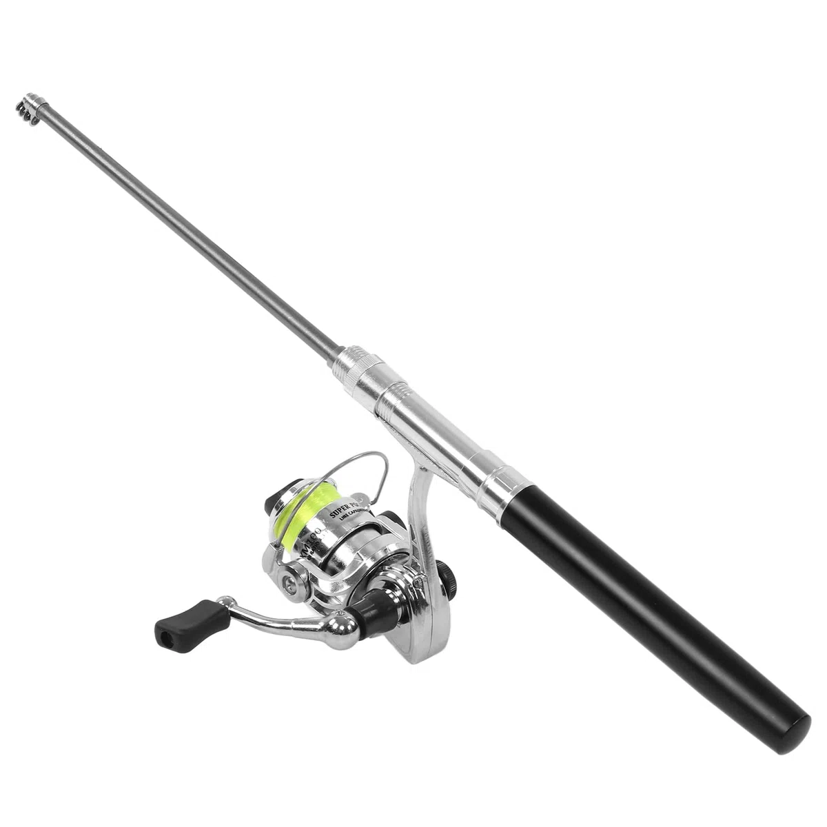 Mini Canne à pêche en Forme de Stylo avec Moulinet, Canne rétractable de Poche Portable pour Les Amateurs de pêche