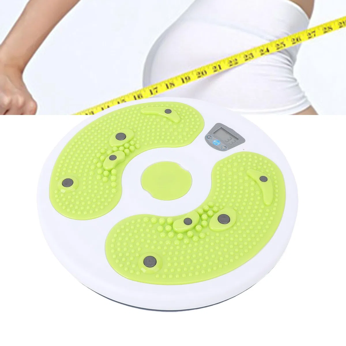 BuyWeek Disque de Torsion de Taille avec Compteur Numérique, Twist Disque de Fitness PP Antidérapant pour Massage des Pieds et Exercice de Taille