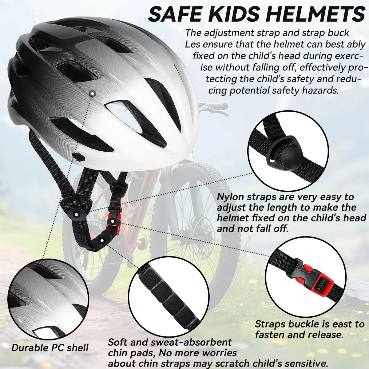 Casques de Protection pour Vélo, Casque de Vélo avec Visière, Réglables Casques de Protection pour Enfants, Casque Velo pour Enfants pour Vélo, Trottinette, Roller et Cyclisme