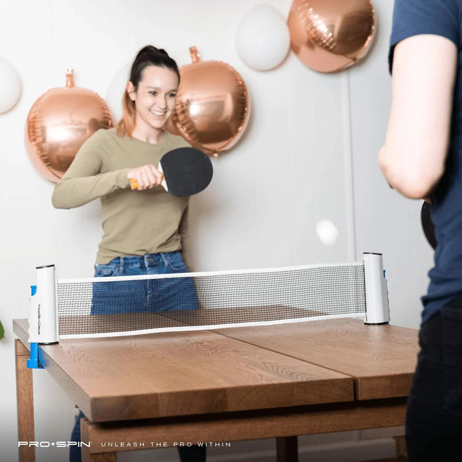 PRO-SPIN Filet de Ping-Pong Portable | Filet de Tennis de Table Rétractable pour Toutes Les Tables | Sac de Rangement Inclus