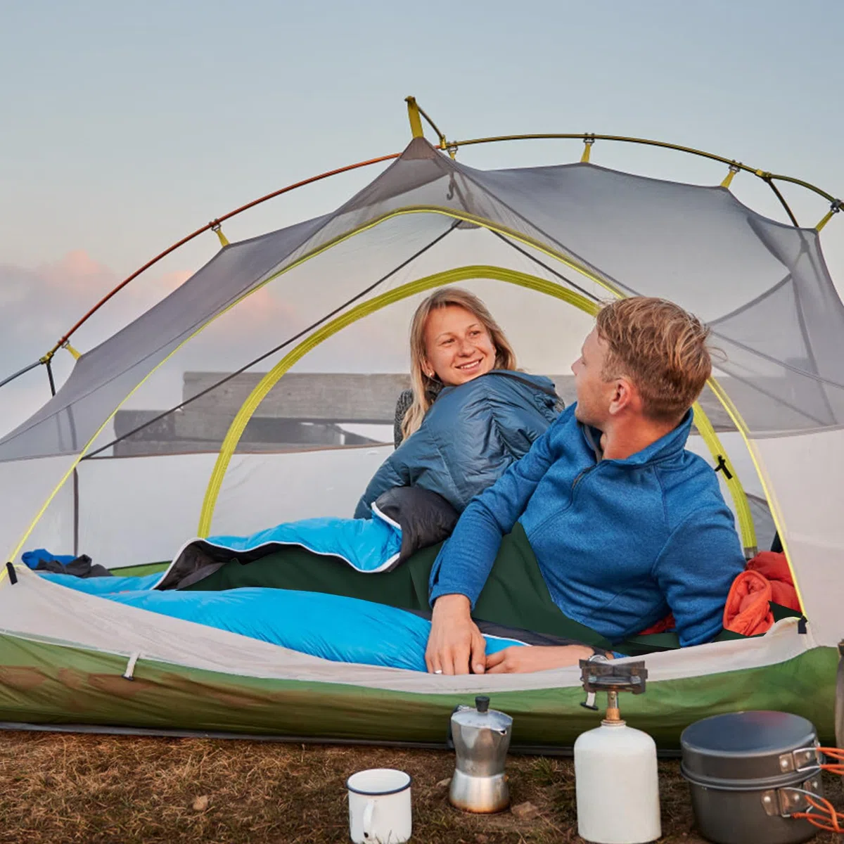 JAICOM Sac de Couchage - Drap de Sac de Couchage de Voyage Ultraléger (330 g), Compact & Portable & Confortable - Convient pour l'extérieur, l'hôtel et l'auberge, Les Voyages d'affaires et Le Train.